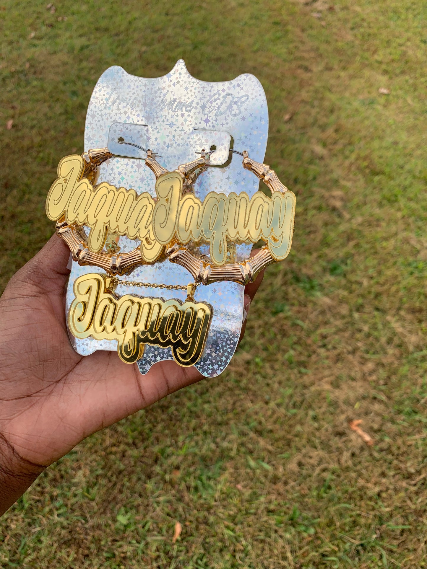 Custom name plate necklace