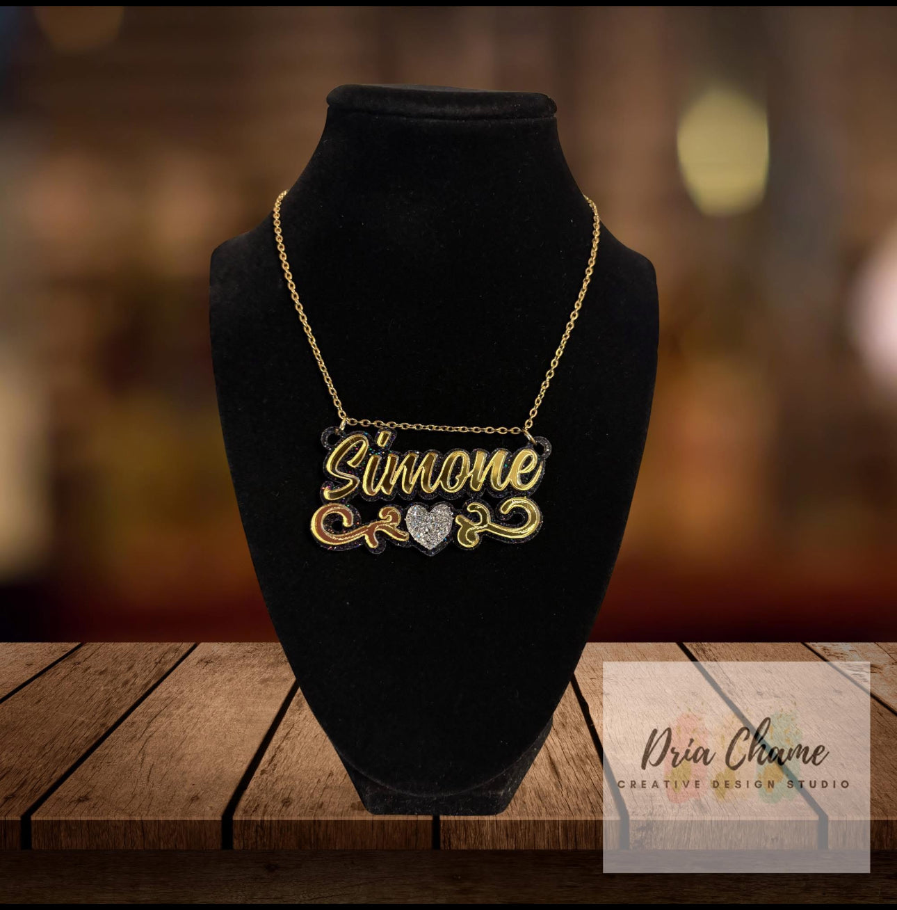 Double layer scroll necklace
