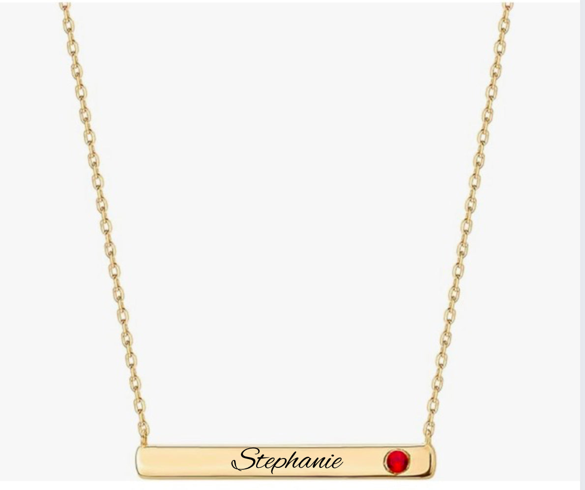 Birthstone bar necklace